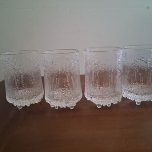 4 Iittala of Finland Ultima Thule Highball Glass Tumblers 5" Tall VGC MCM